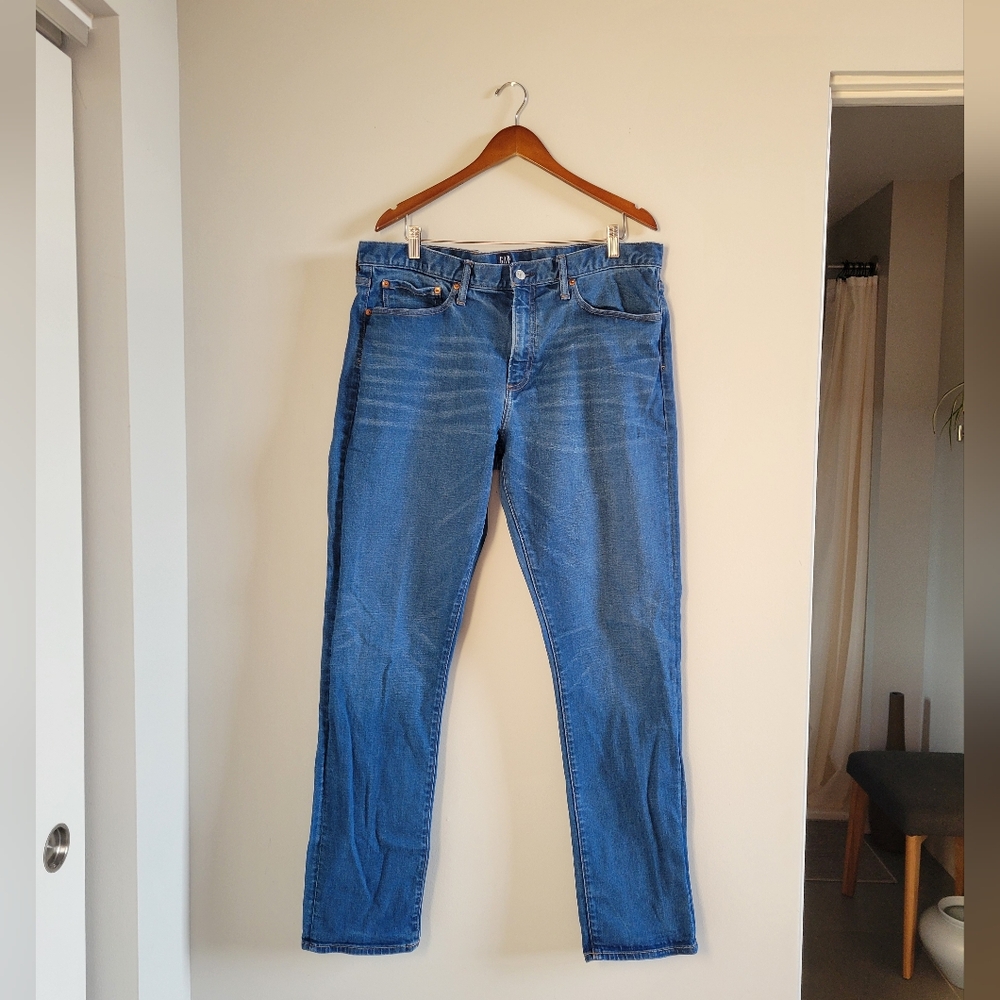 GAP Slim Straight Bright Indigo Denim Womens Jeans 38x34